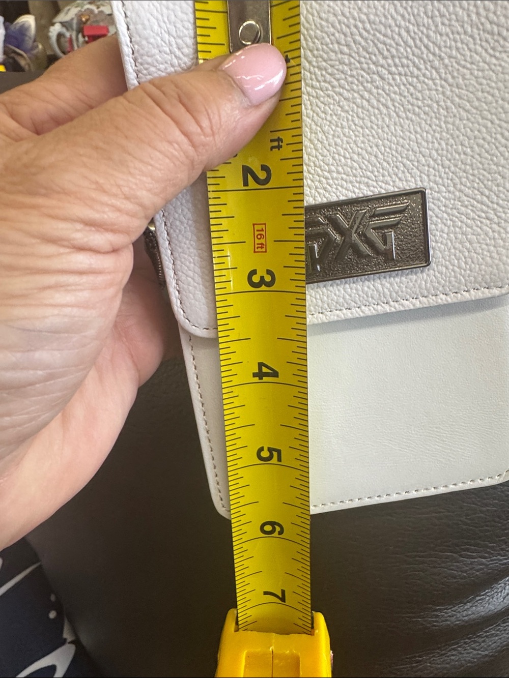 PXG White Leather Golf Accessory Case with Metal Logo - Picture 6 of 7